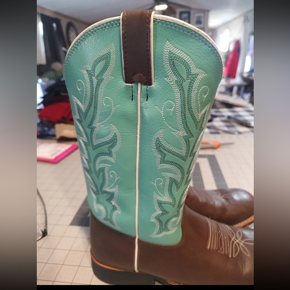 Justin Boots Squared Toe Women's Size 6D | Western Cowgirl Fashion - Picture 7 of 13